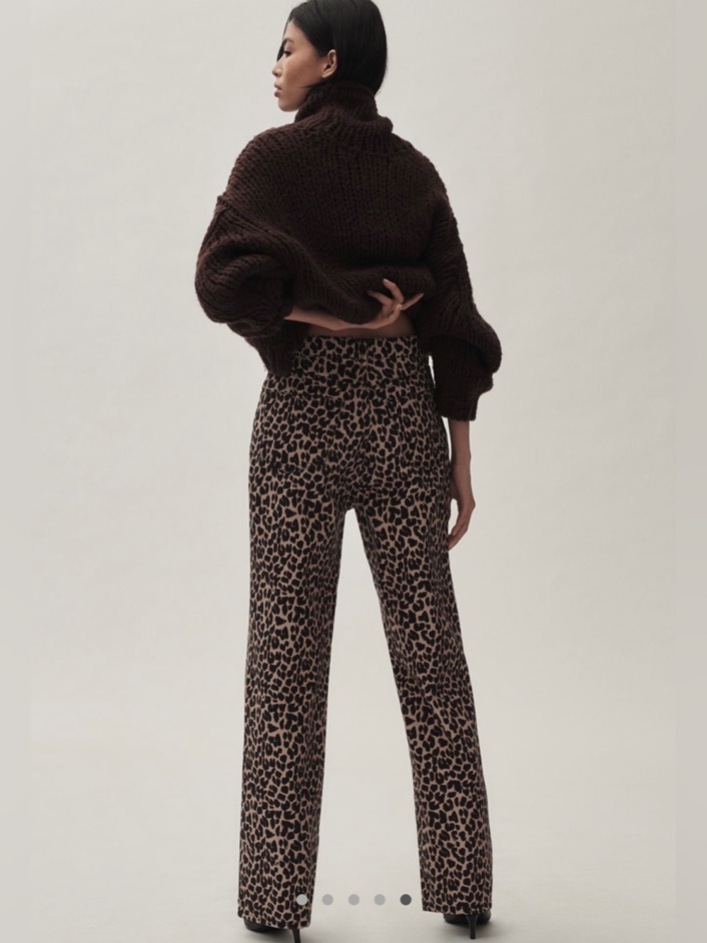 Reformation Cary Leopard Print High Rise Slouchy Straight Leg Jeans Size 31 - Picture 2 of 7